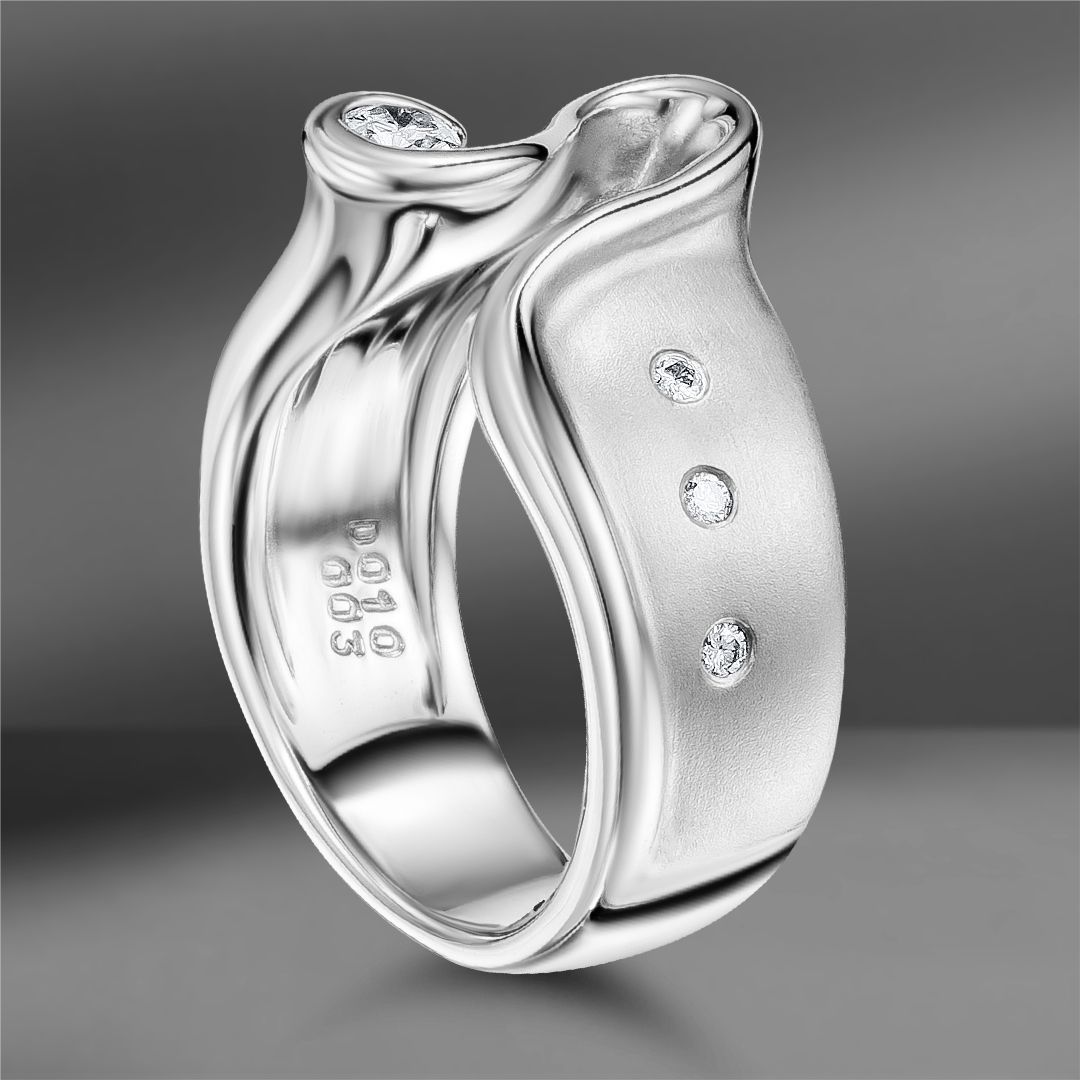 продажа Золотое кольцо с бриллиантами 0.13 Ct (Eu 46) в салоне «Emporium Gold»