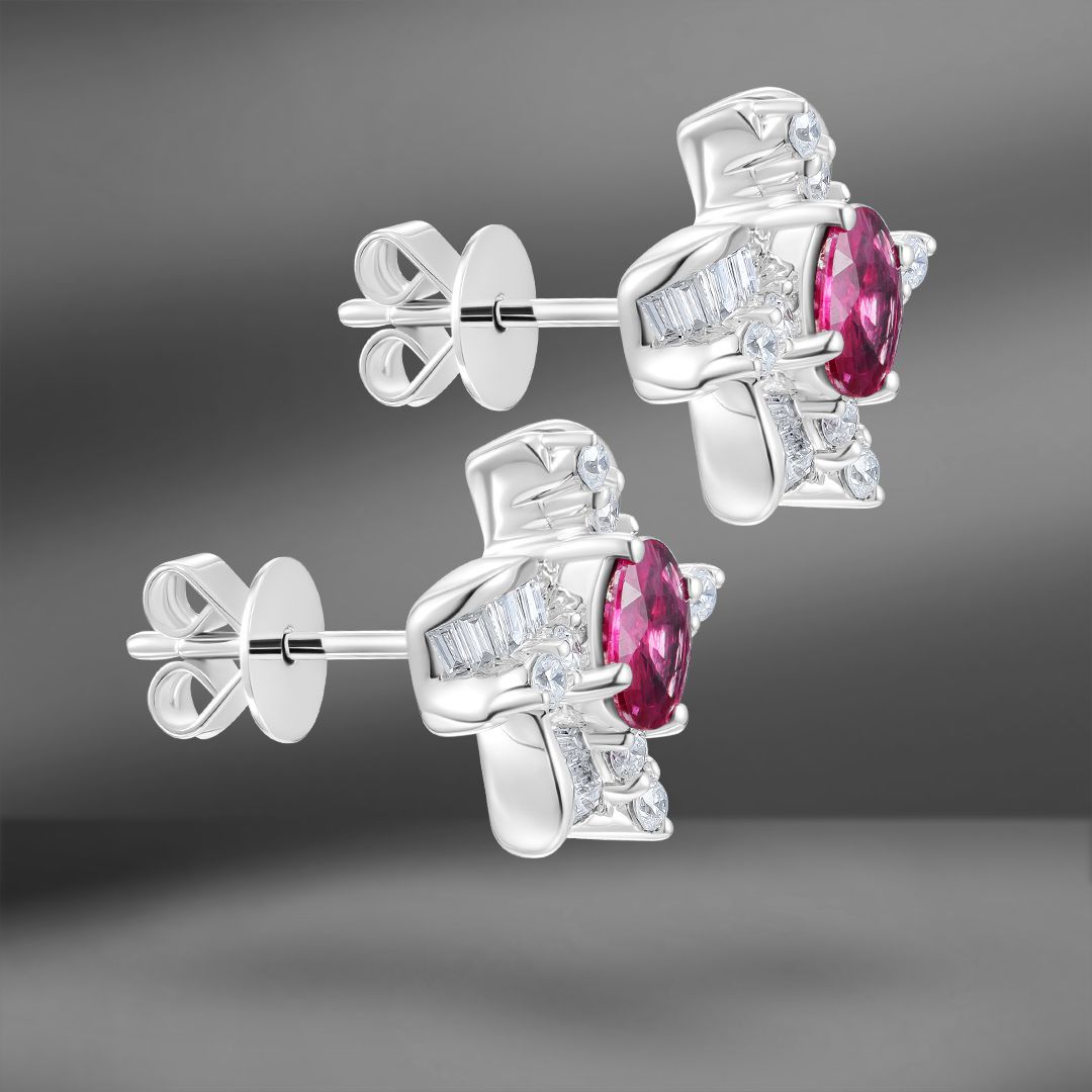 продажа Золотые серьги с рубинами 0.89 Ct и бриллиантами в салоне «Emporium Gold»