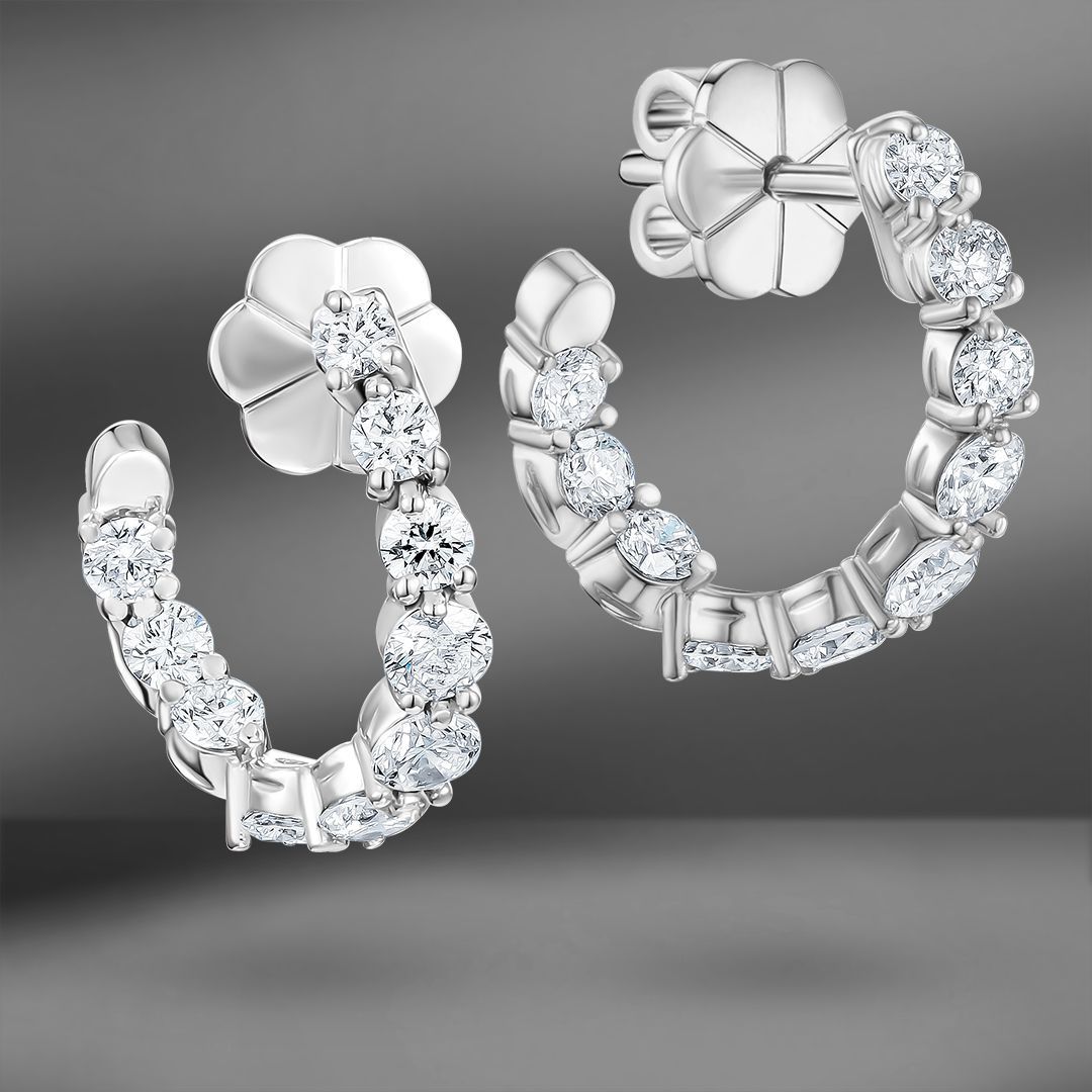 продажа Золотые серьги с бриллиантами 1.27 Ct в салоне «Emporium Gold»