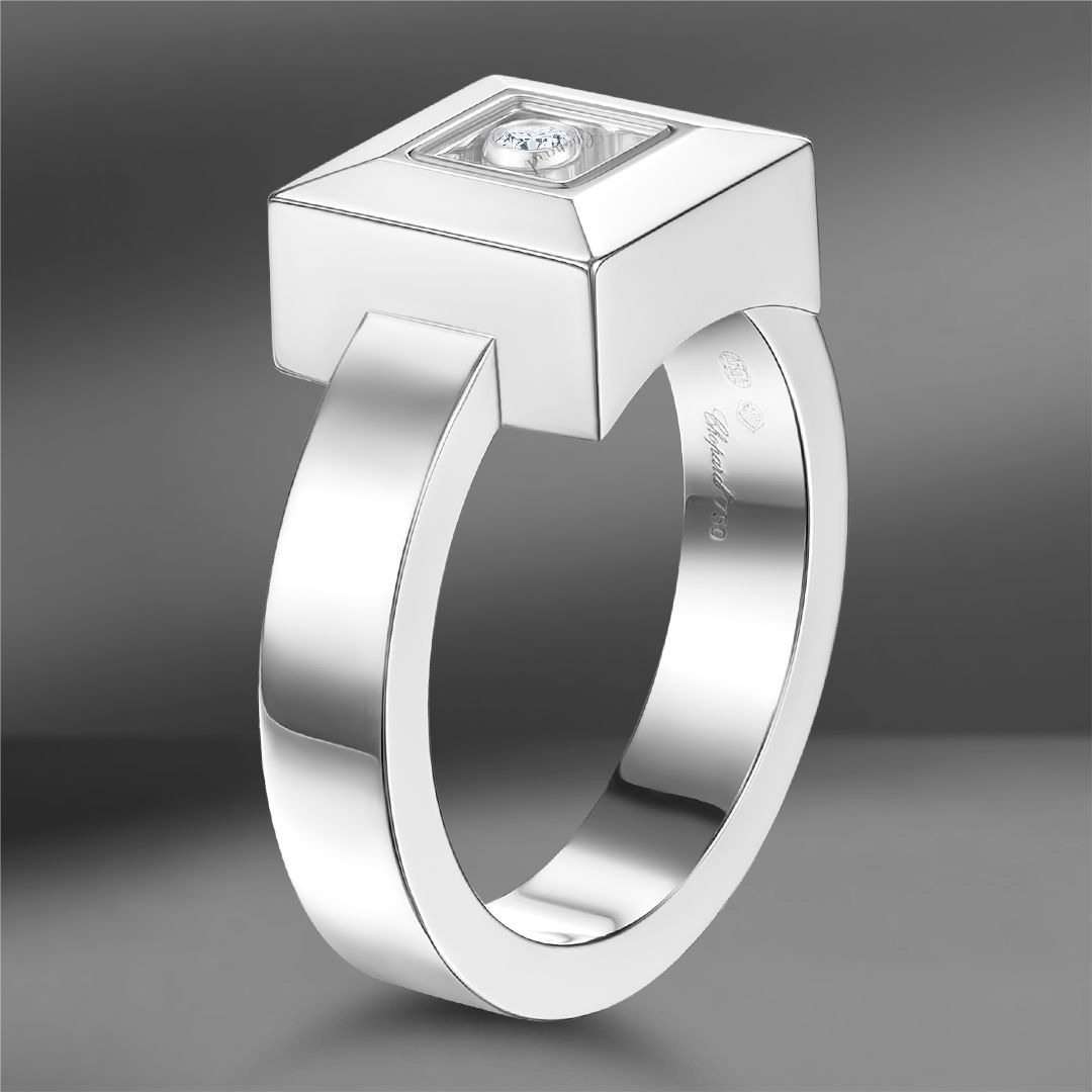 продажа Золотое кольцо Chopard Happy Diamonds Square (Eu 53) в салоне «Emporium Gold»