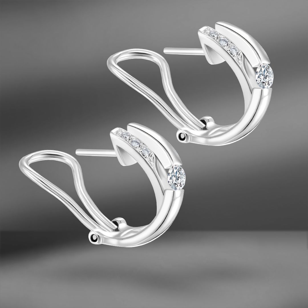 продажа Золотые серьги с бриллиантами 0.33 Ct в салоне «Emporium Gold»