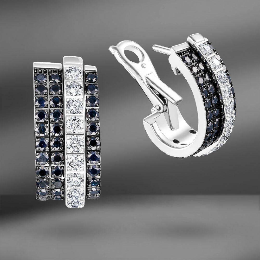 продажа Золотые серьги с бриллиантами и сапфирами Piaget в салоне «Emporium Gold»