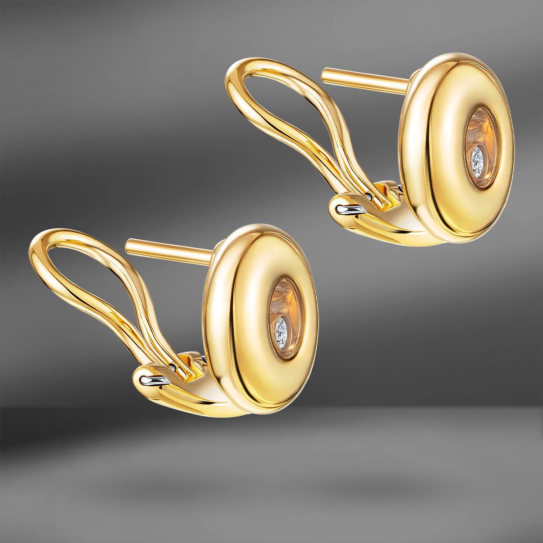 продажа Золотые серьги Chopard Happy Diamonds 12 мм в салоне «Emporium Gold»