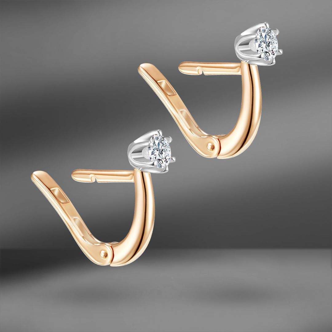 продажа Золотые серьги с бриллиантами 0.34 Ct в салоне «Emporium Gold»