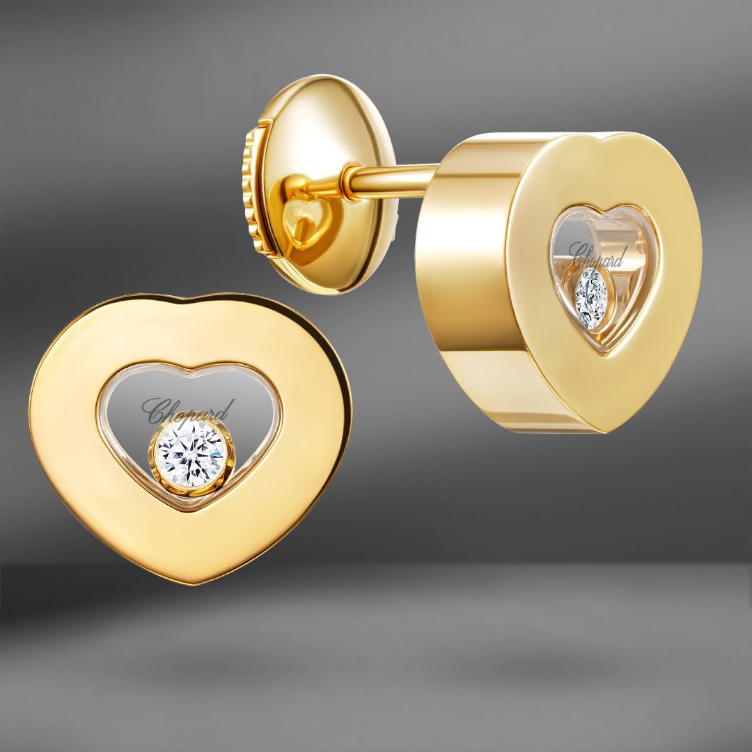 продажа Золотые серьги Chopard Happy Hearts 0.11 Ct в салоне «Emporium Gold»
