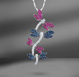 продажа Золотая подвеска Vittoriosi Dragonfly с драгоценными камнями в салоне «Emporium Gold»