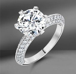 продажа Золотое кольцо с бриллиантами 3.83 Ct в салоне «Emporium Gold»