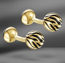 продажа Золотые запонки Cartier Tiger в салоне «Emporium Gold»