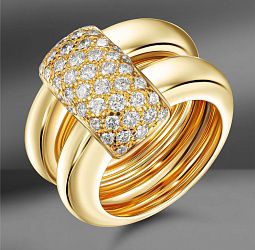 продажа Золотое кольцо с бриллиантами Chaumet Duo в салоне «Emporium Gold»