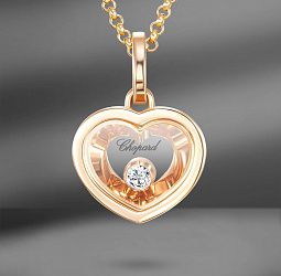 продажа Золотая подвеска с бриллиантом 0.05 Ct Chopard Happy Hearts в салоне «Emporium Gold»