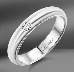 продажа Обручальное кольцо из платины с бриллиантом Cartier 1895  в салоне «Emporium Gold»
