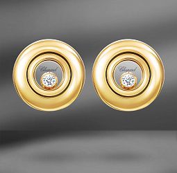 продажа Золотые серьги Chopard Happy Diamonds 12 мм в салоне «Emporium Gold»