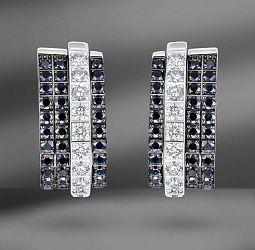 продажа Золотые серьги с бриллиантами и сапфирами Piaget в салоне «Emporium Gold»