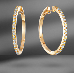 продажа Золотые серьги Kongo с бриллиантами 1.12 Ct в салоне «Emporium Gold»