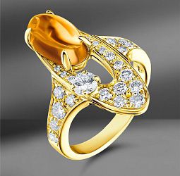 продажа Золотое кольцо с цитрином Bvlgari Elisia в салоне «Emporium Gold»