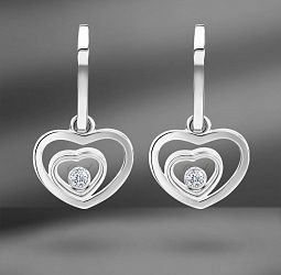продажа Золотые серьги Chopard Happy Hearts 0.10 Ct в салоне «Emporium Gold»