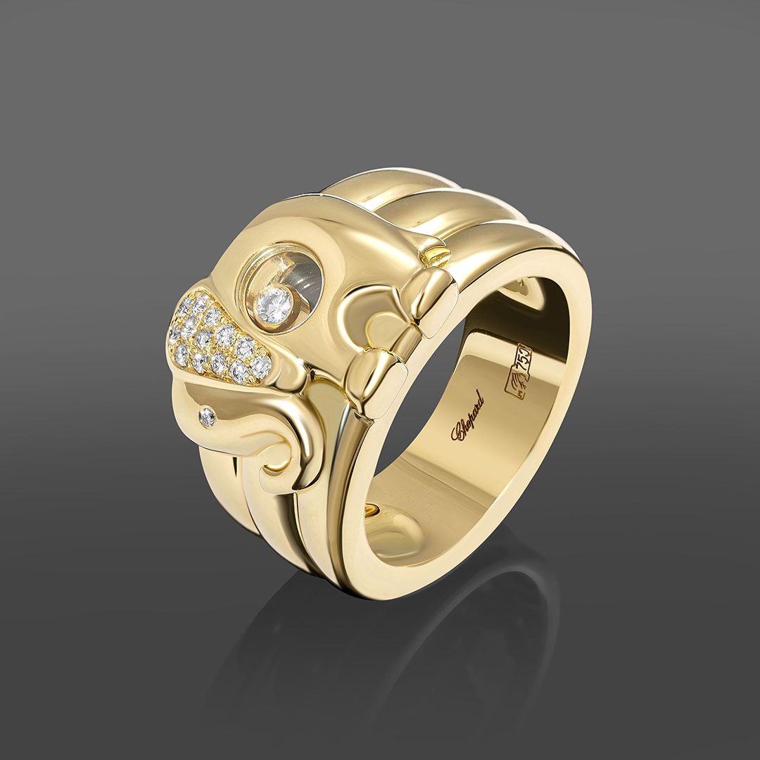 Золотое кольцо Chopard Happy Elephant