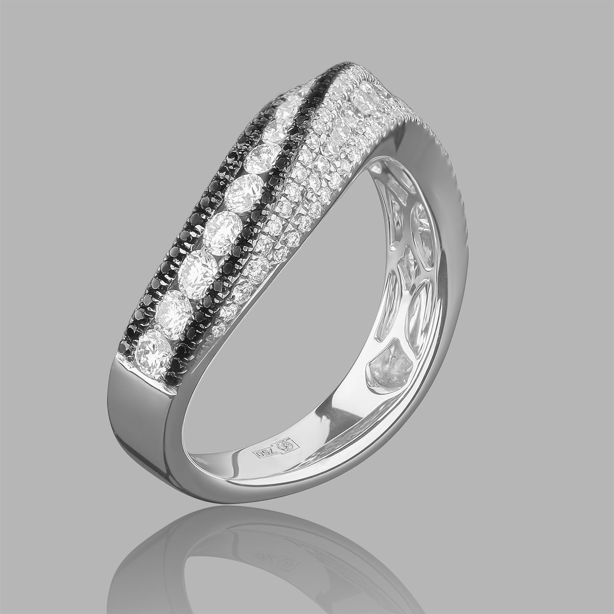 Золотое кольцо с бриллиантами 1.23Ct