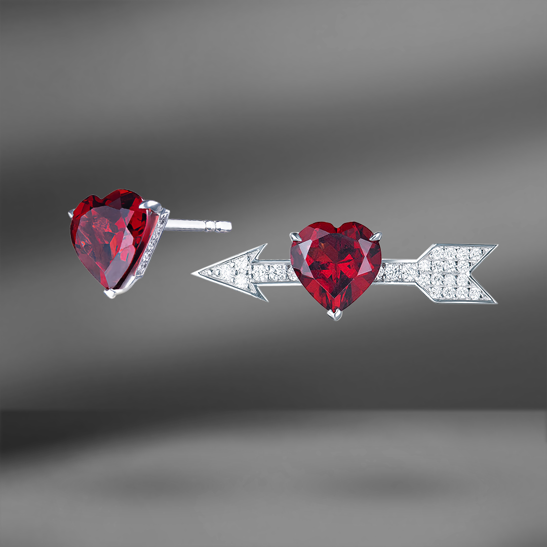 продажа Золотые серьги Yana с гранатами и бриллиантами в салоне «Emporium Gold»