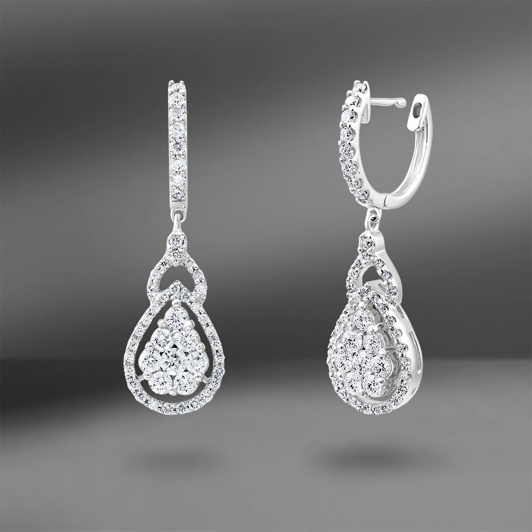 продажа Серьги из белого золота с бриллиантами 1.44 Ct в салоне «Emporium Gold»