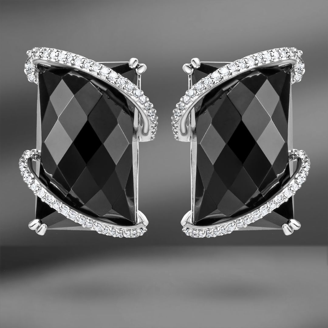 Золотые серьги с бриллиантами 0.44 Ct