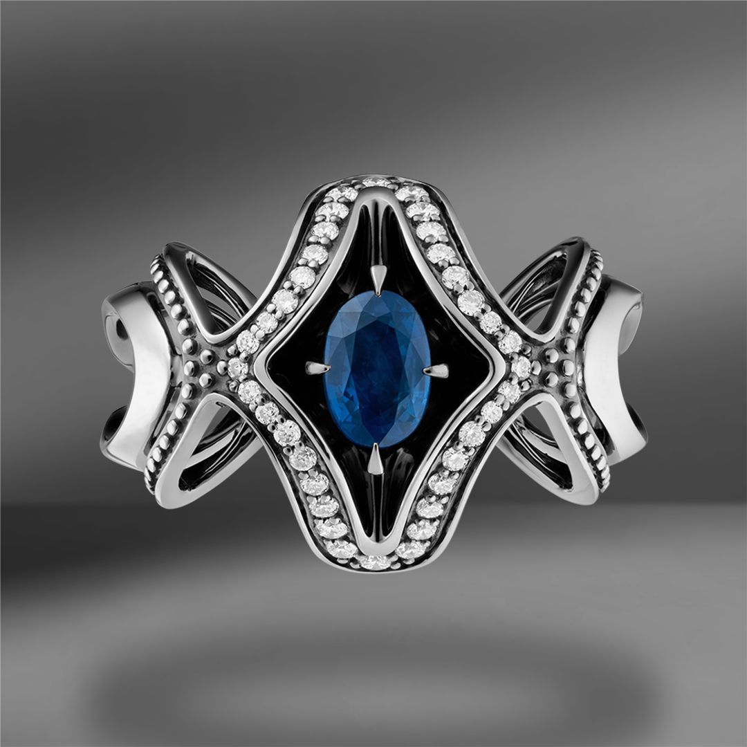 продажа Золотое кольцо Ringo c бриллиантами и сапфиром в салоне «Emporium Gold»