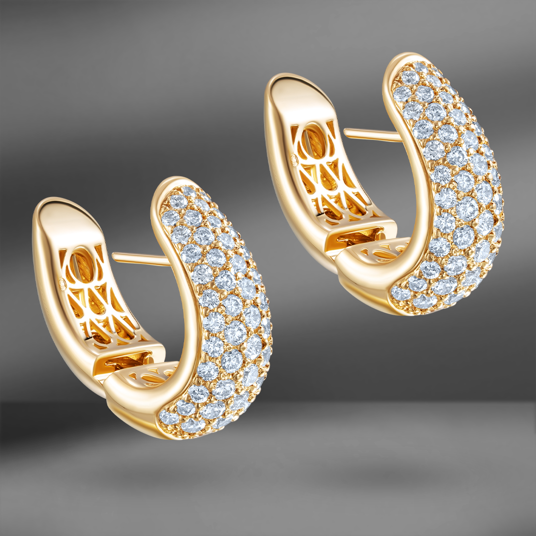 продажа Золотые серьги с бриллиантами 4.09 Ct в салоне «Emporium Gold»