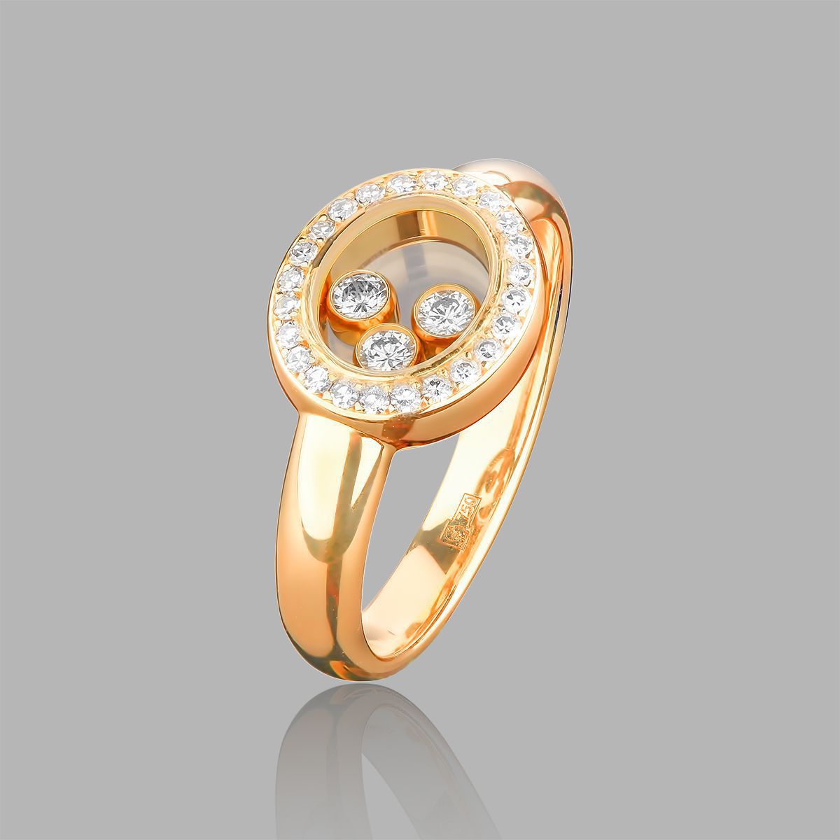 Кольцо из жёлтого золота Chopard Happy Diamonds Icons