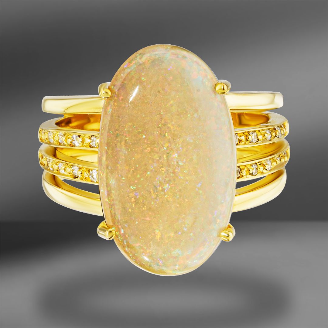 продажа Золотое кольцо с опалом и бриллиантами Size 17.83 (Europe 56) в салоне «Emporium Gold»