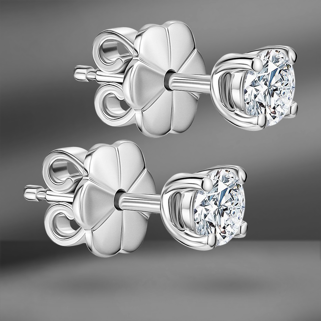 продажа Пусеты из белого золота с бриллиантами 0.50 Ct в салоне «Emporium Gold»