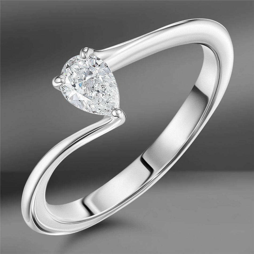 Золотое кольцо с бриллиантом 0.29 Ct