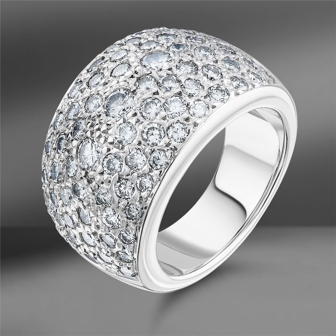 Золотое кольцо с бриллиантами 2.78 Ct