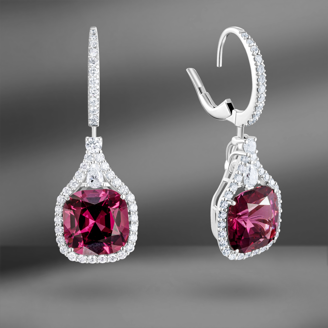 продажа Золотые серьги Verdi с гранатами и бриллиантами в салоне «Emporium Gold»