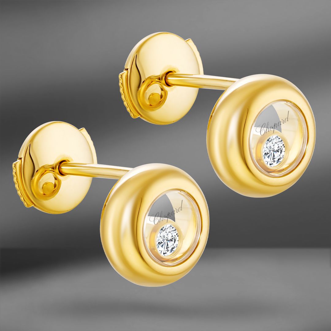 продажа Золотые серьги Chopard Happy Diamonds 8 мм в салоне «Emporium Gold»