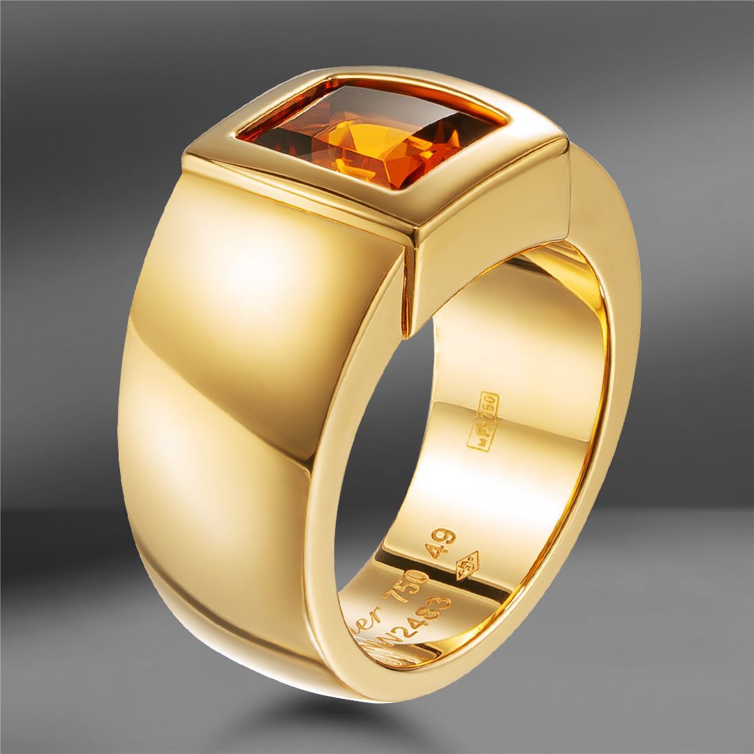 продажа Золотое кольцо с цитрином Cartier Tank в салоне «Emporium Gold»