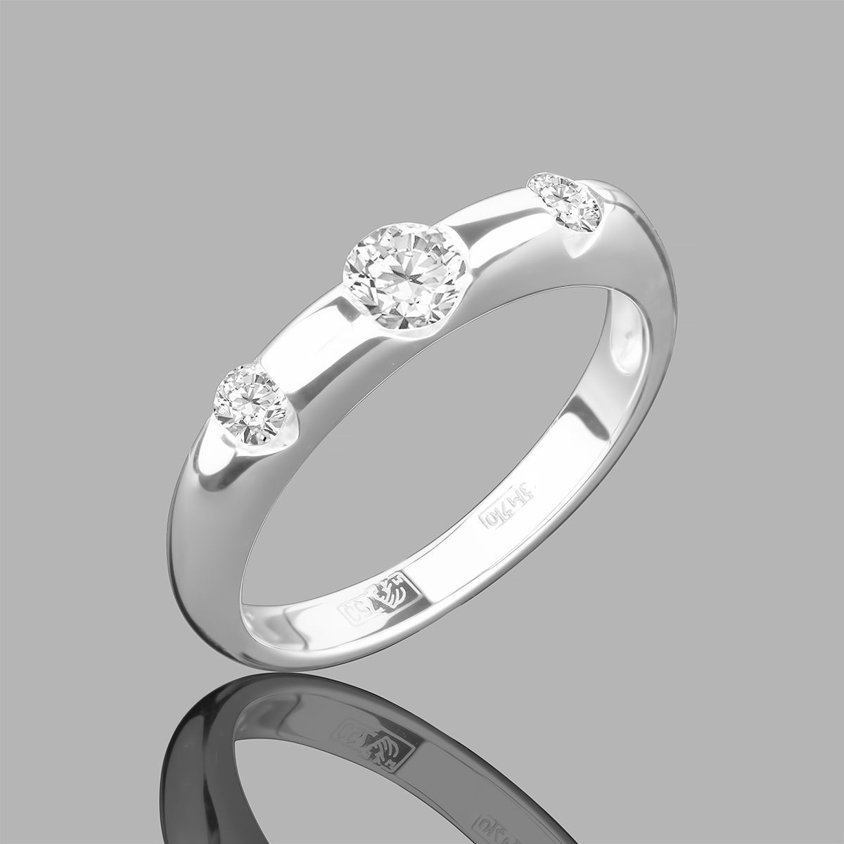 Золотое кольцо с бриллиантами 0,41Ct