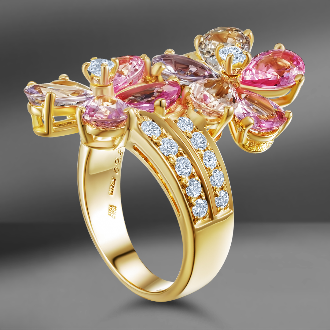 продажа Золотое кольцо с сапфирами Bvlgari Flower в салоне «Emporium Gold»