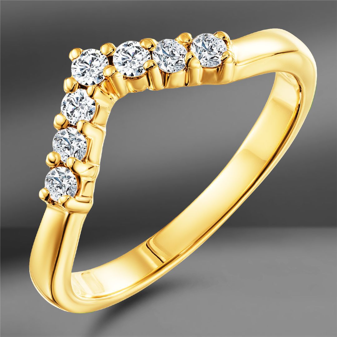 Золотое кольцо с бриллиантами 0.24 Ct Size 17