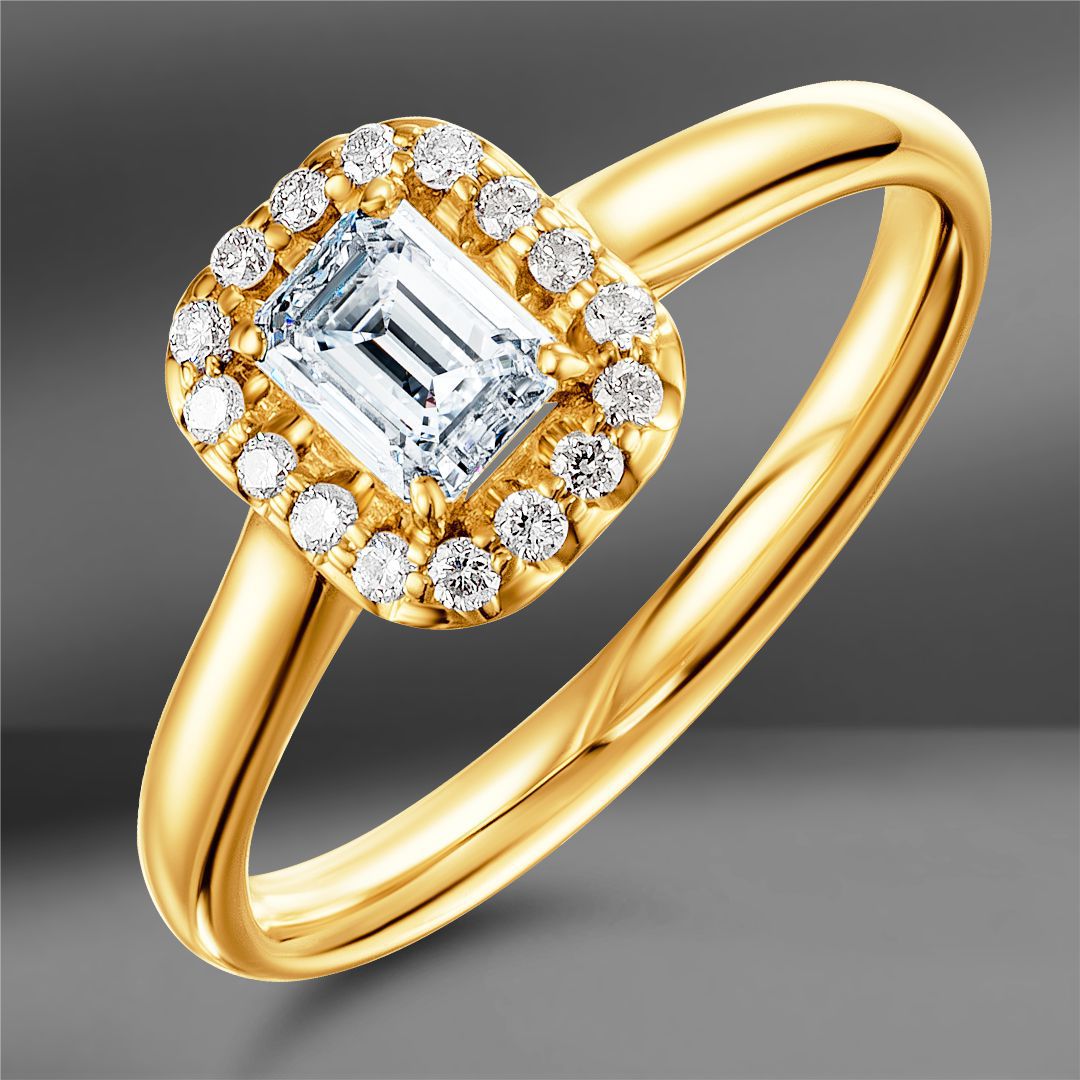 Золотое кольцо с бриллиантами 0.63 Ct