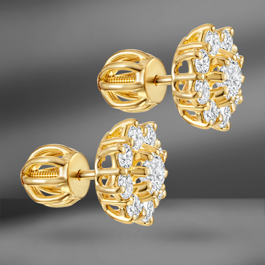 продажа Золотые серьги с бриллиантами 1.20 Ct в салоне «Emporium Gold»