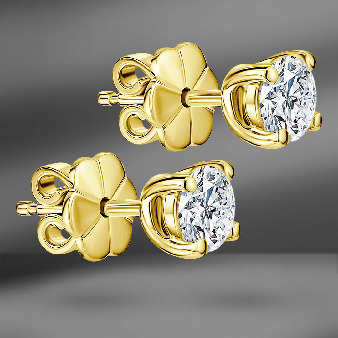 продажа Пусеты из желтого золота с бриллиантами 1.10 Ct в салоне «Emporium Gold»