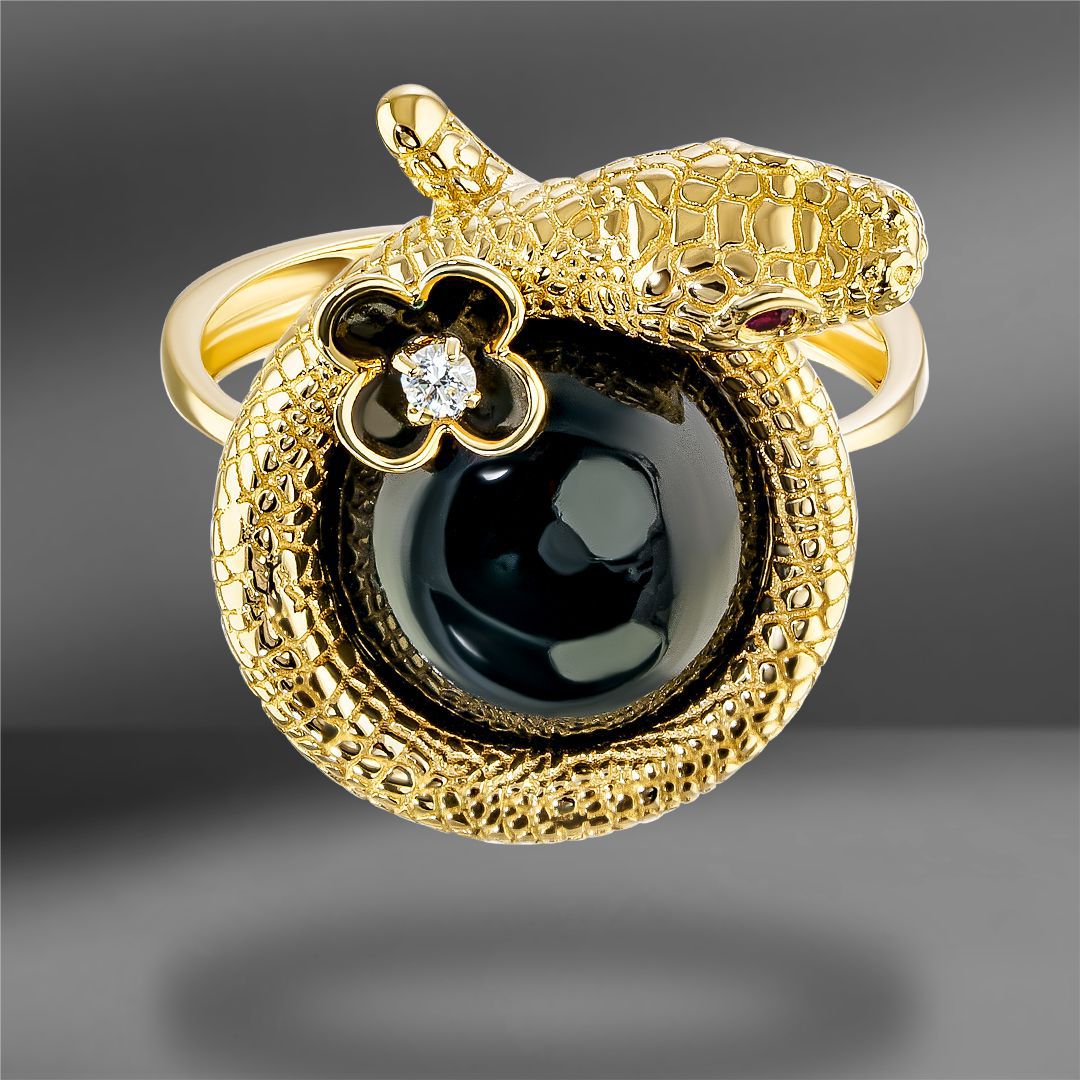 продажа Золотое кольцо Roberto Bravo с ониксом в салоне «Emporium Gold»