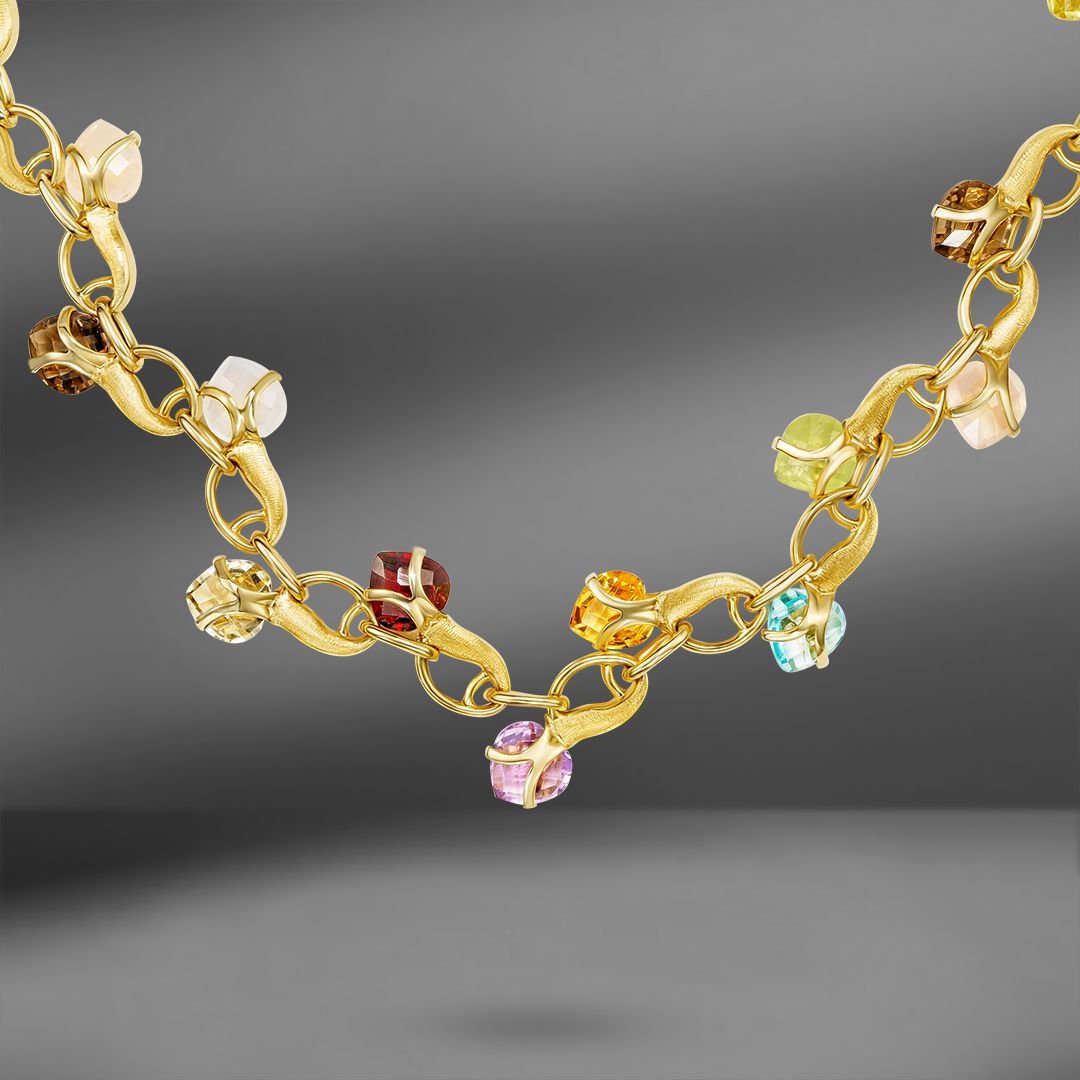 продажа Золотое колье с природными цветными камнями в салоне «Emporium Gold»