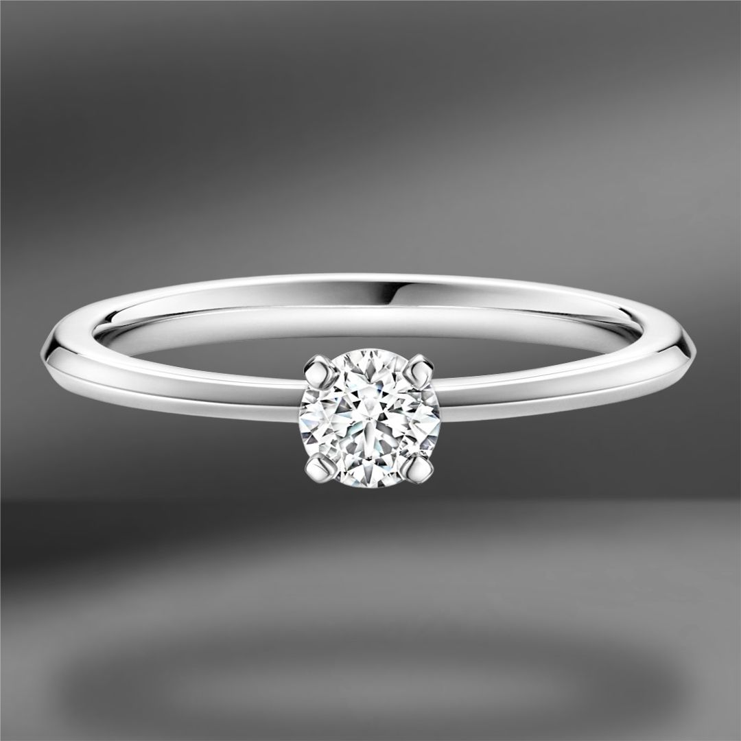 Кольцо Tiffany&Co. True с бриллиантом 0.23 Ct