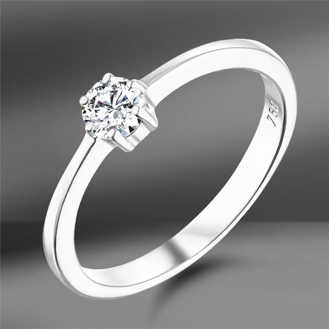 Золотое кольцо с бриллиантом 0.32Ct