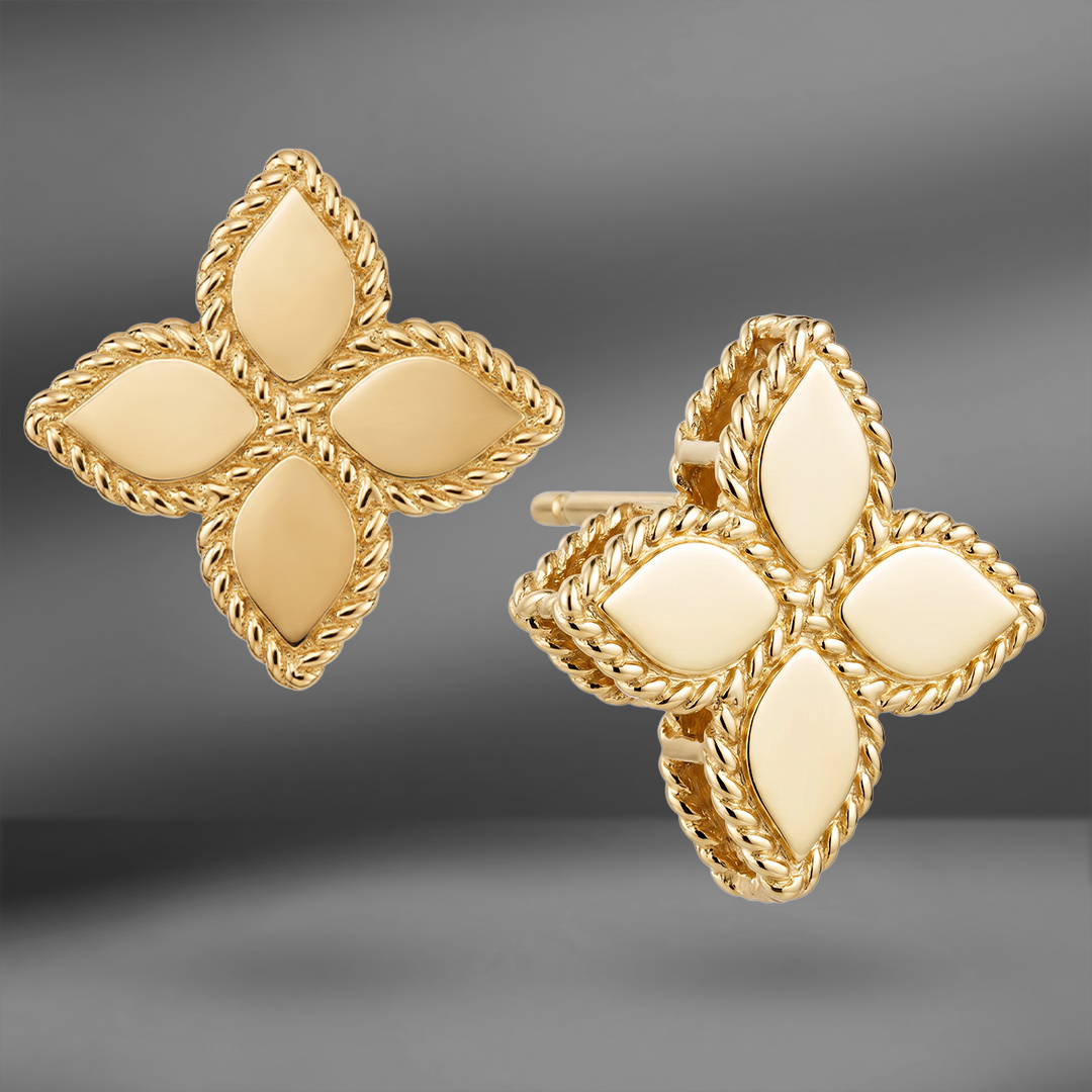 продажа Золотые серьги Roberto Coin Princess Flower 15 мм в салоне «Emporium Gold»