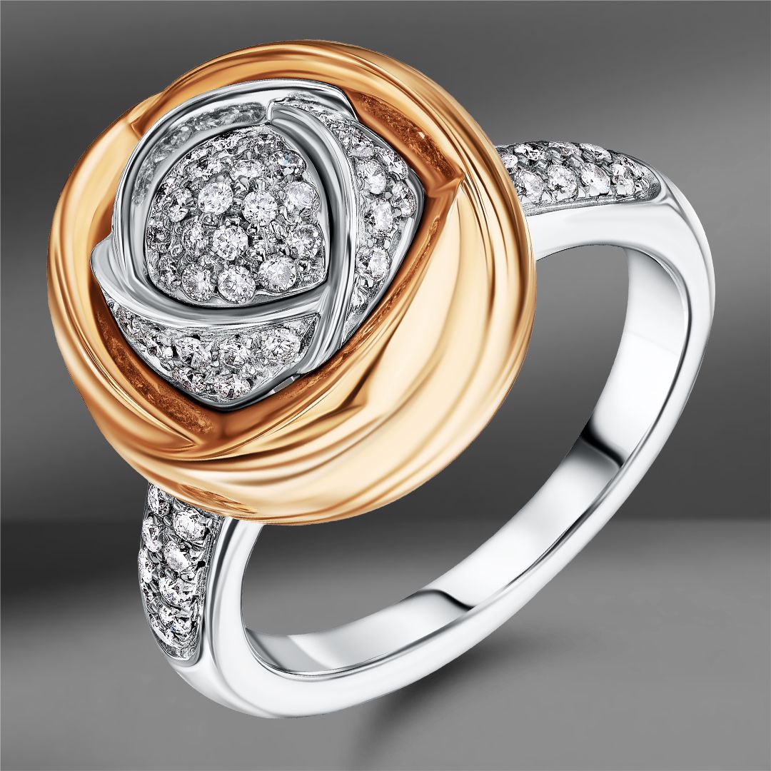 Золотое кольцо Damiani с бриллиантами 