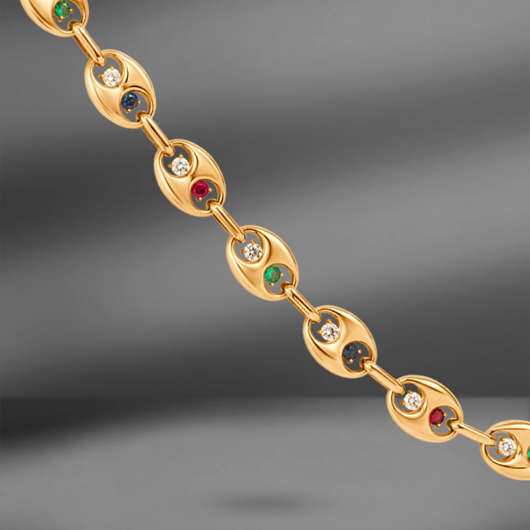 продажа Золотая цепь Kentera с цветными камнями в салоне «Emporium Gold»