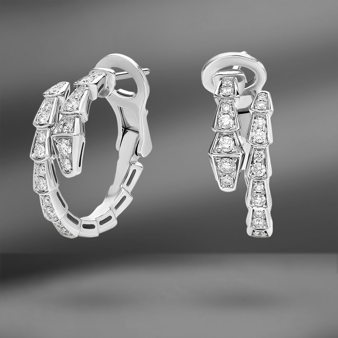 продажа Золотые серьги Bvlgari Serpenti Viper Hoop в салоне «Emporium Gold»