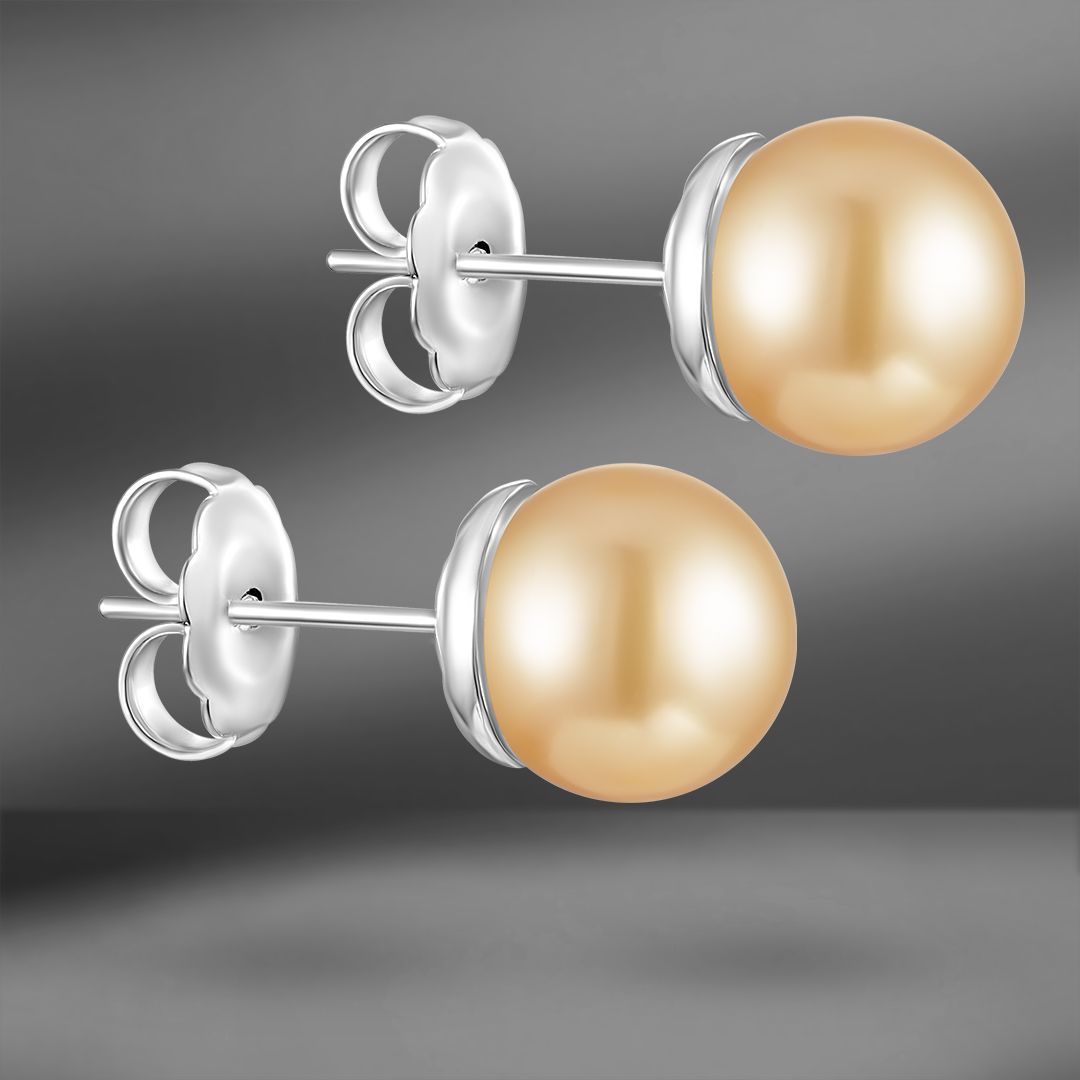 продажа Золотые серьги с жемчугом южных морей в салоне «Emporium Gold»